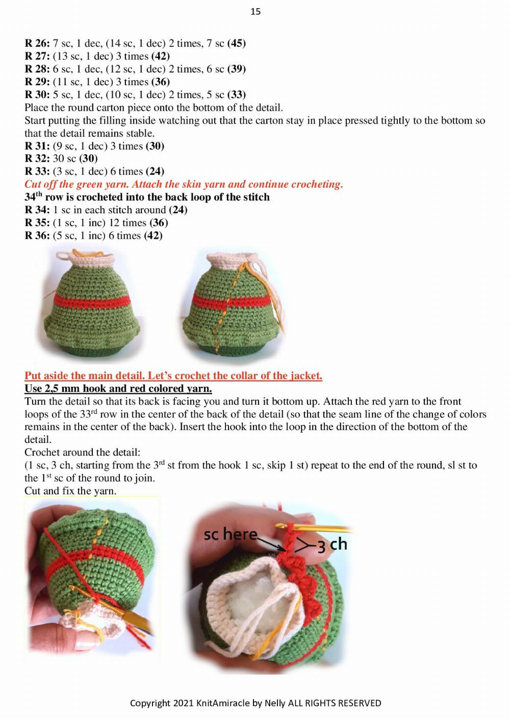 Knit a Miracle by Nelly presents Christmas Ornaments - Santa Claus, Elf Helper and Reindeer