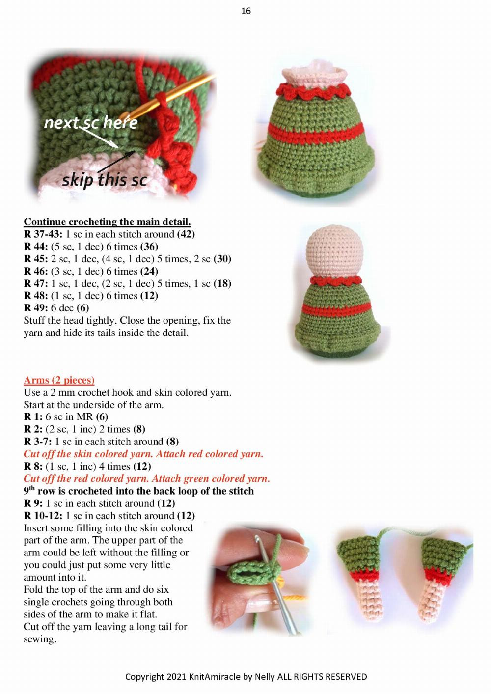 Knit a Miracle by Nelly presents Christmas Ornaments - Santa Claus, Elf Helper and Reindeer