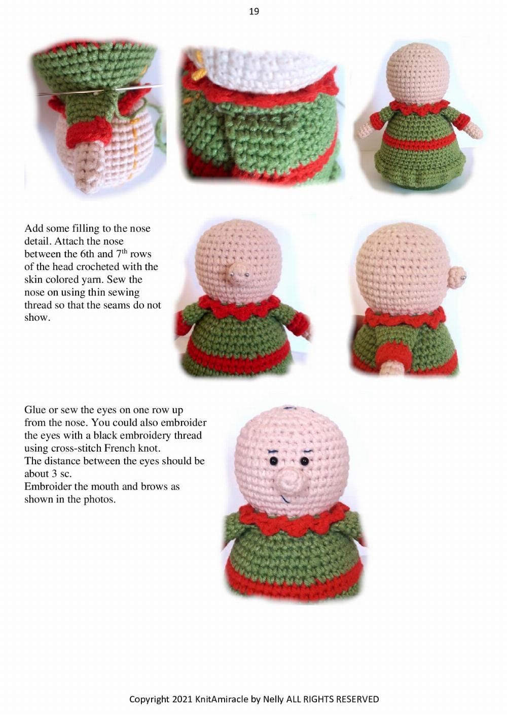 Knit a Miracle by Nelly presents Christmas Ornaments - Santa Claus, Elf Helper and Reindeer