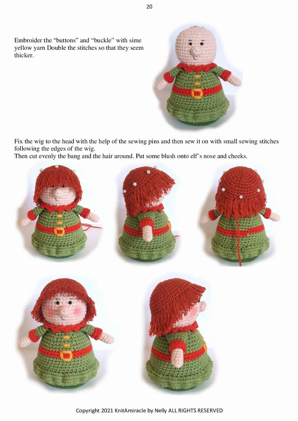 Knit a Miracle by Nelly presents Christmas Ornaments - Santa Claus, Elf Helper and Reindeer