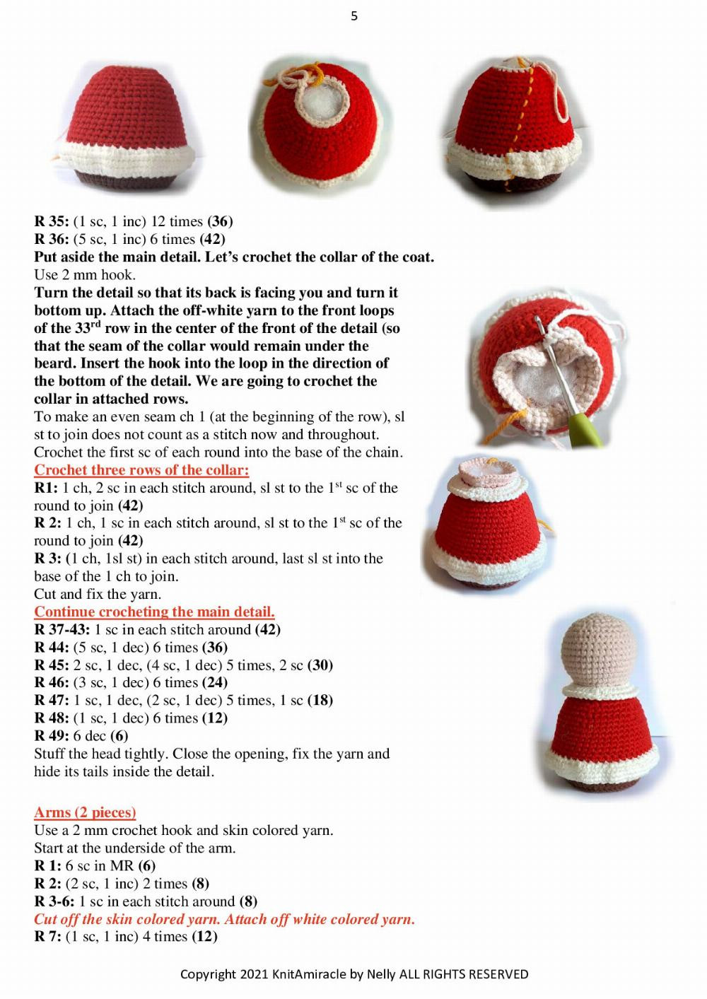 Knit a Miracle by Nelly presents Christmas Ornaments - Santa Claus, Elf Helper and Reindeer