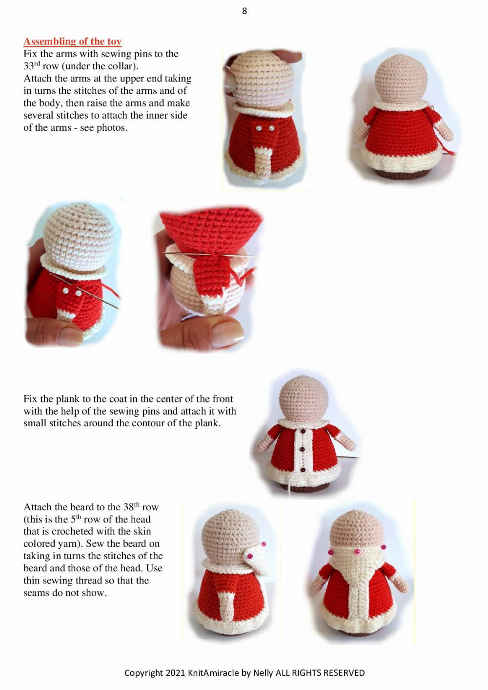 Knit a Miracle by Nelly presents Christmas Ornaments - Santa Claus, Elf Helper and Reindeer