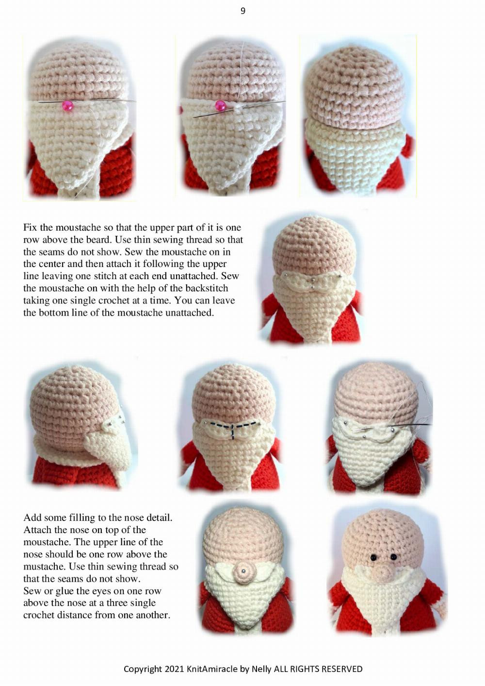 Knit a Miracle by Nelly presents Christmas Ornaments - Santa Claus, Elf Helper and Reindeer