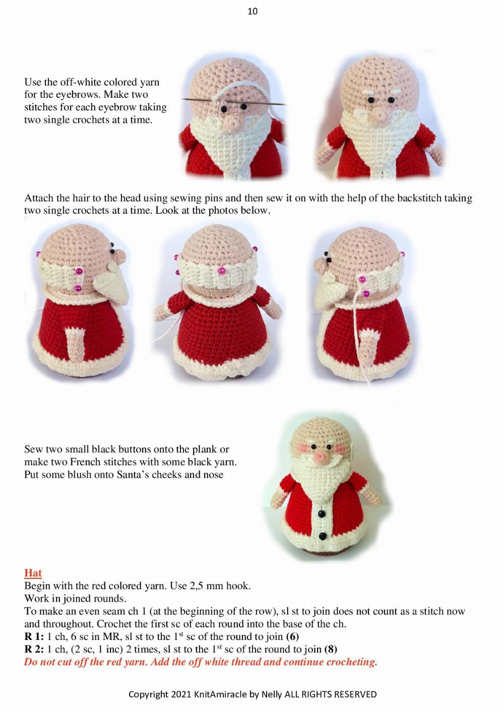 Knit a Miracle by Nelly presents Christmas Ornaments - Santa Claus, Elf Helper and Reindeer