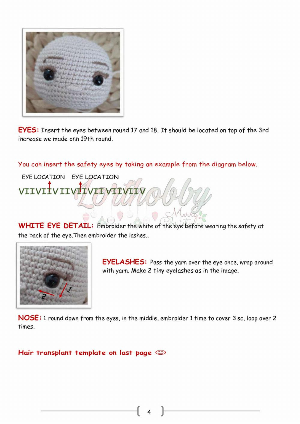 Lenora doll crochet pattern