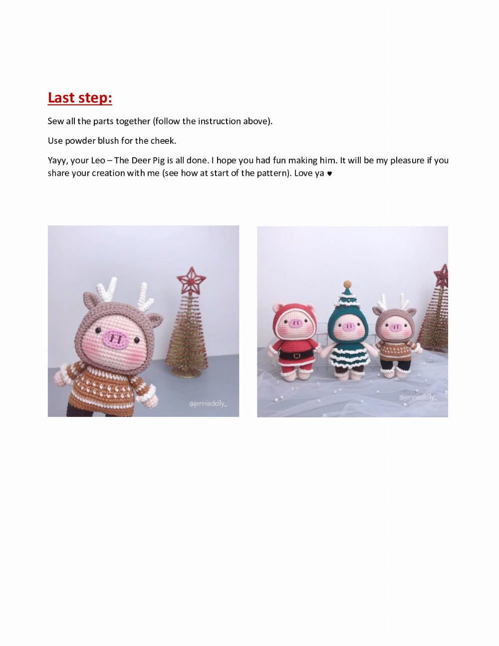 leo the deer pig crochet pattern