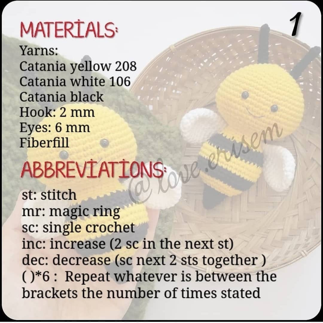 little bee free english pattern