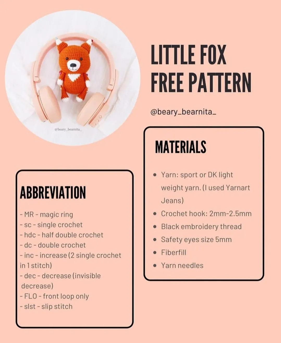 little fox free pattern