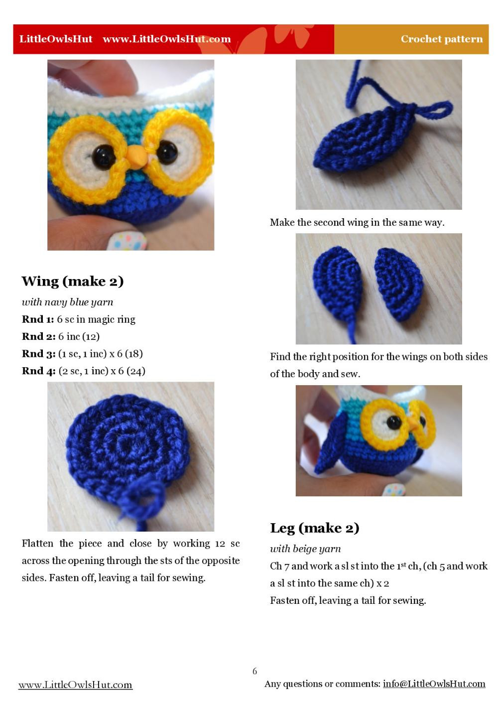 little owl keychain crochet pattern