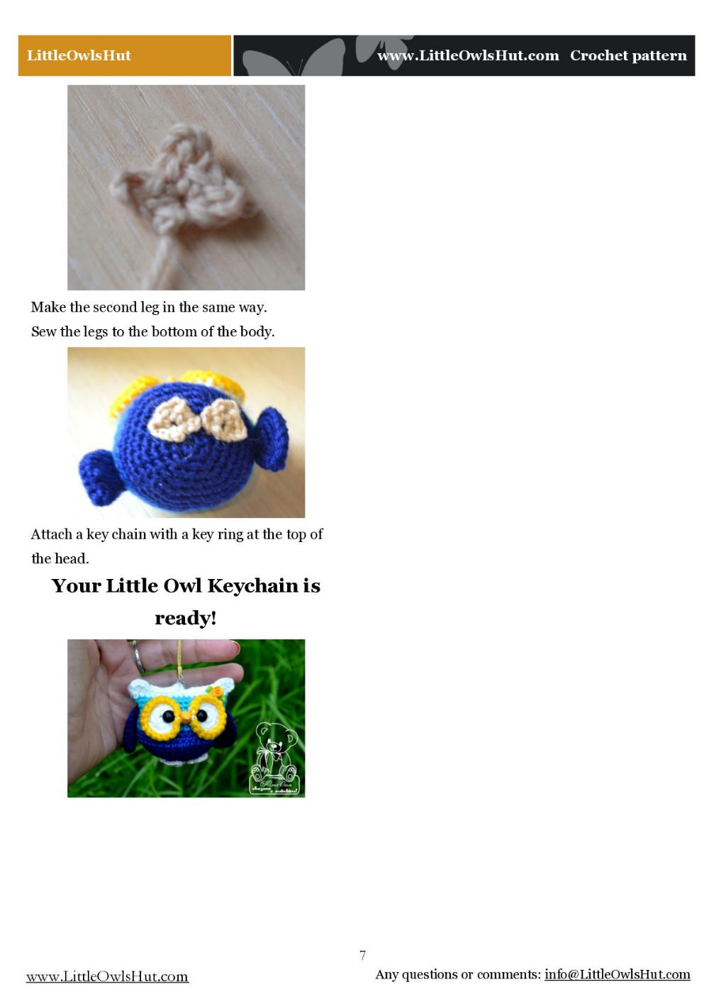 little owl keychain crochet pattern