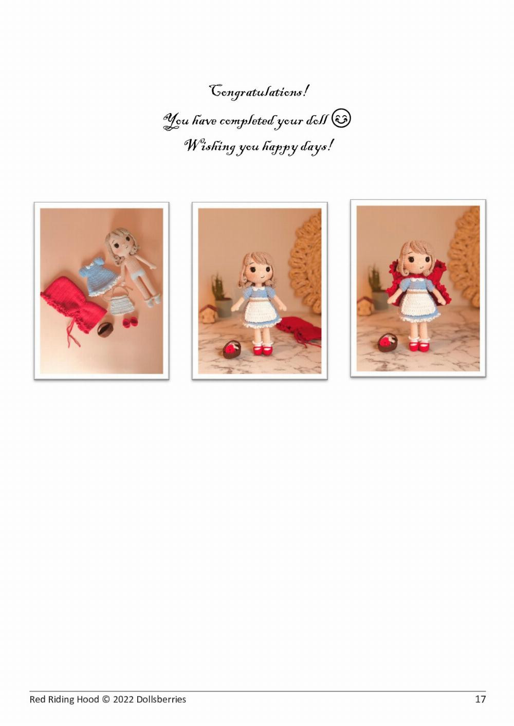 LITTLE RED RIDDING HOOD DOLL PATTERN