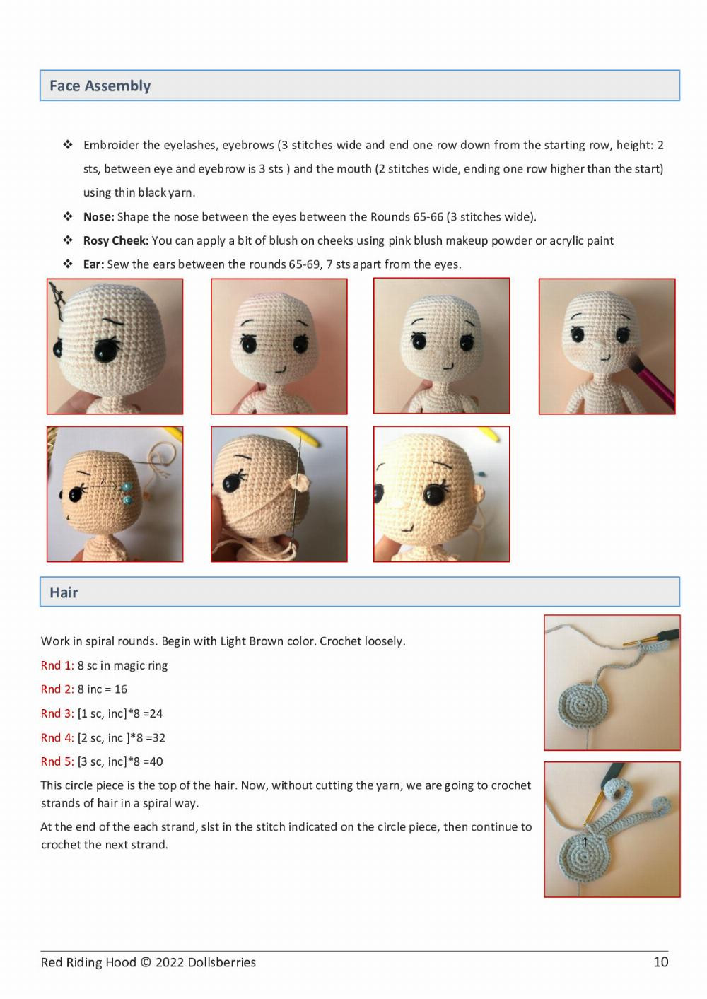 LITTLE RED RIDDING HOOD DOLL PATTERN