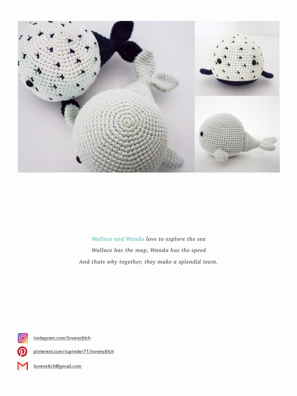 Love n’ Stitch WALLACE & WANDA WHALE crochet pattern