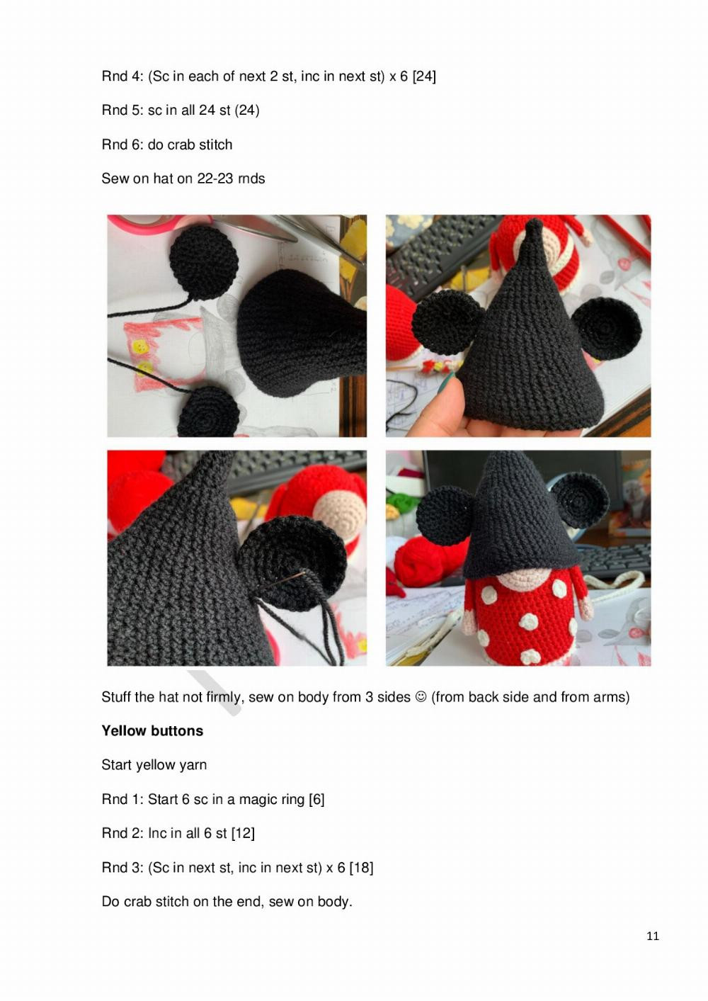 Mickey and Minnie gnomes crochet pattern