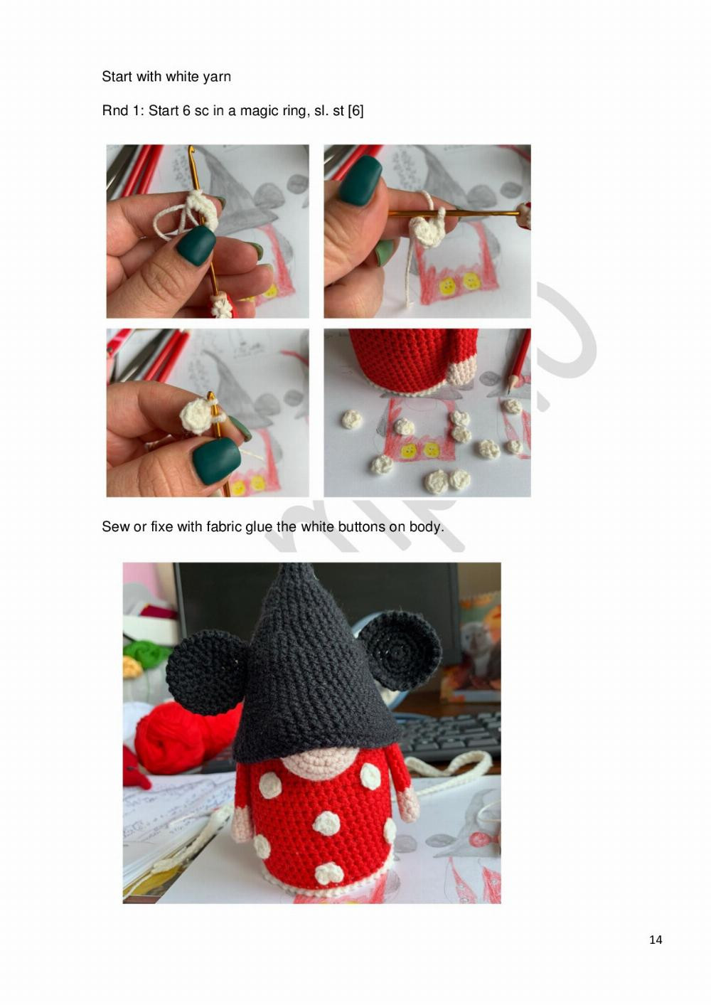 Mickey and Minnie gnomes crochet pattern