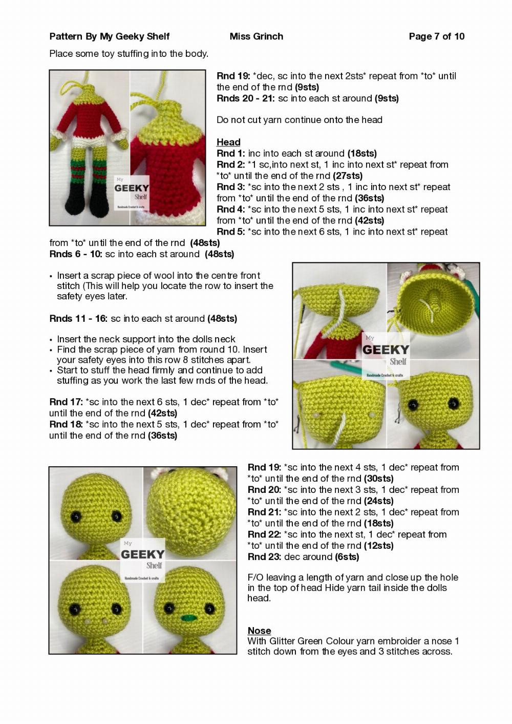 Miss grinch pattern