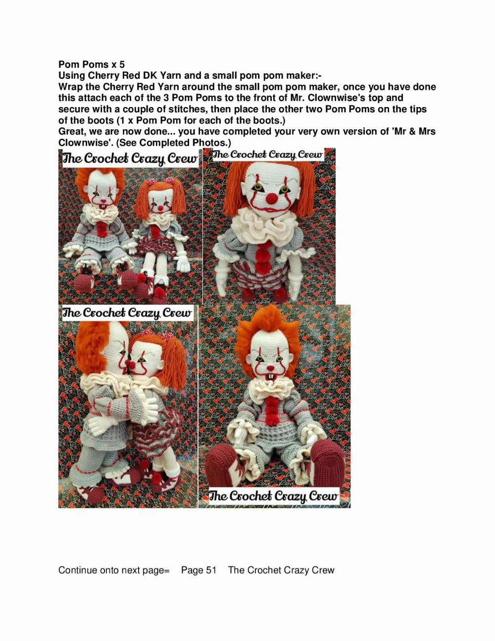 Mr & Mrs Clownwise crochet pattern