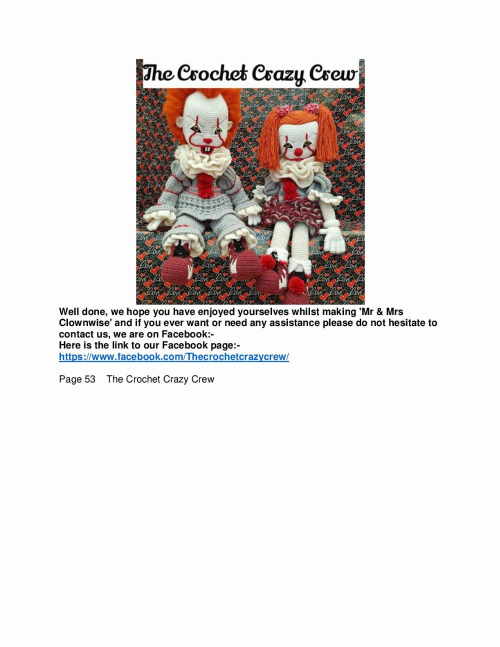 Mr & Mrs Clownwise crochet pattern