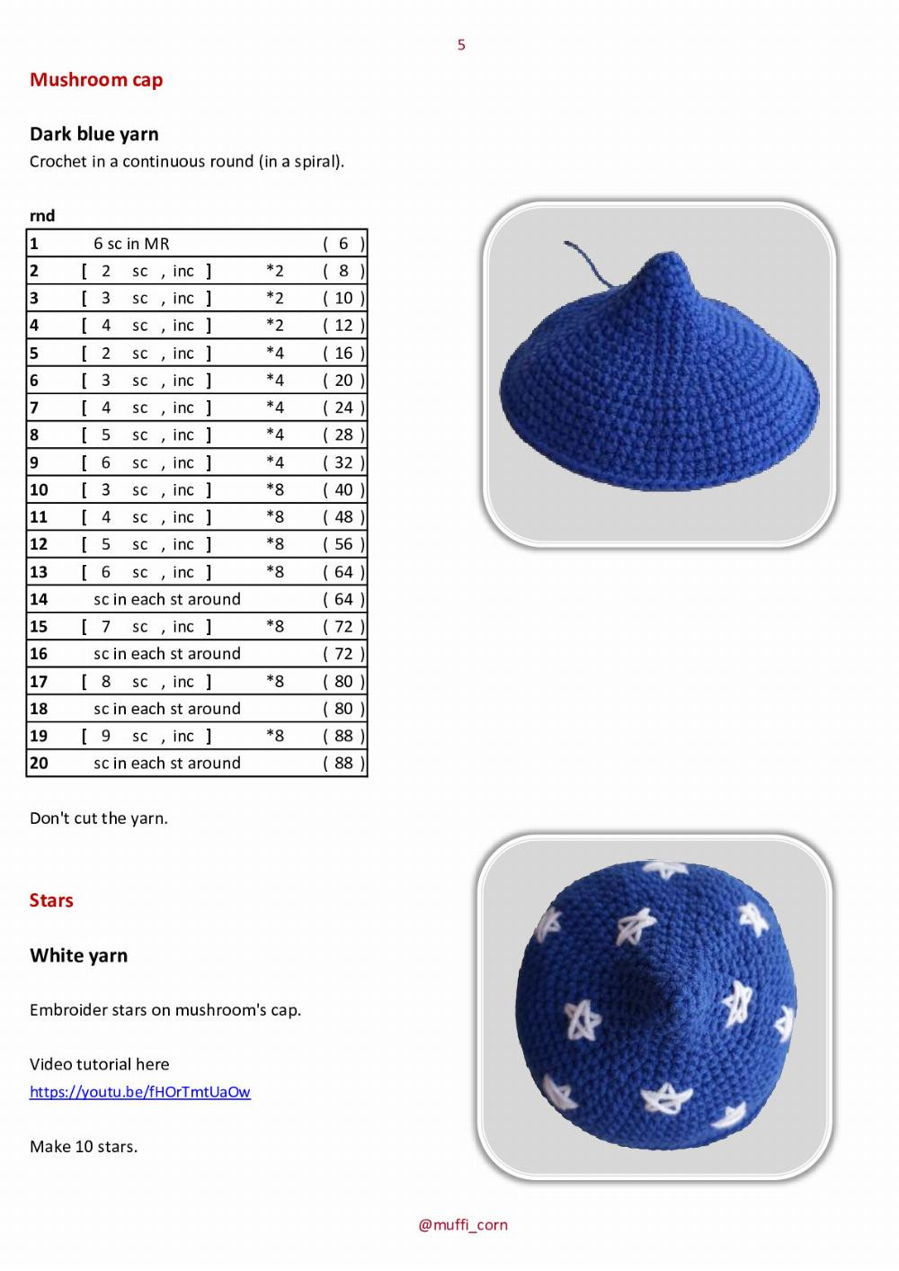Mushroom crochet pattern