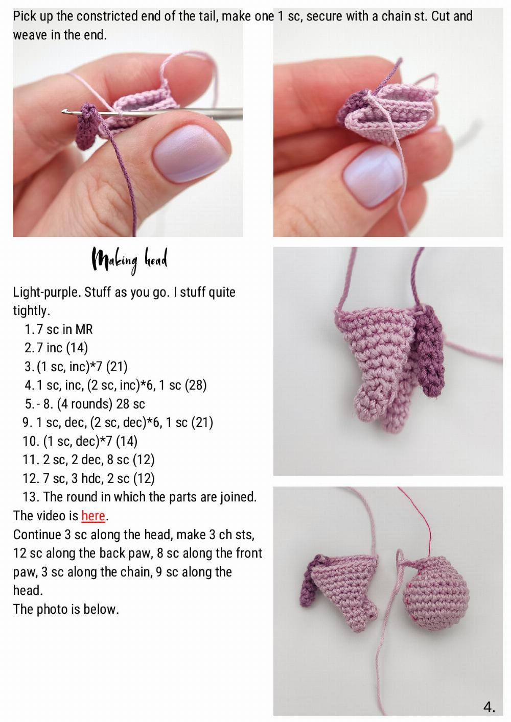 “Naughty kitten” brooch crochet pattern