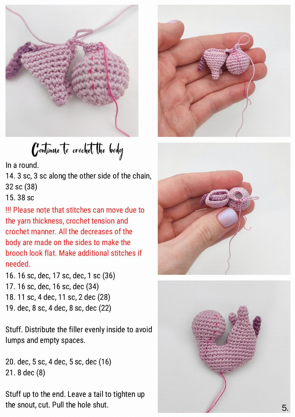 “Naughty kitten” brooch crochet pattern