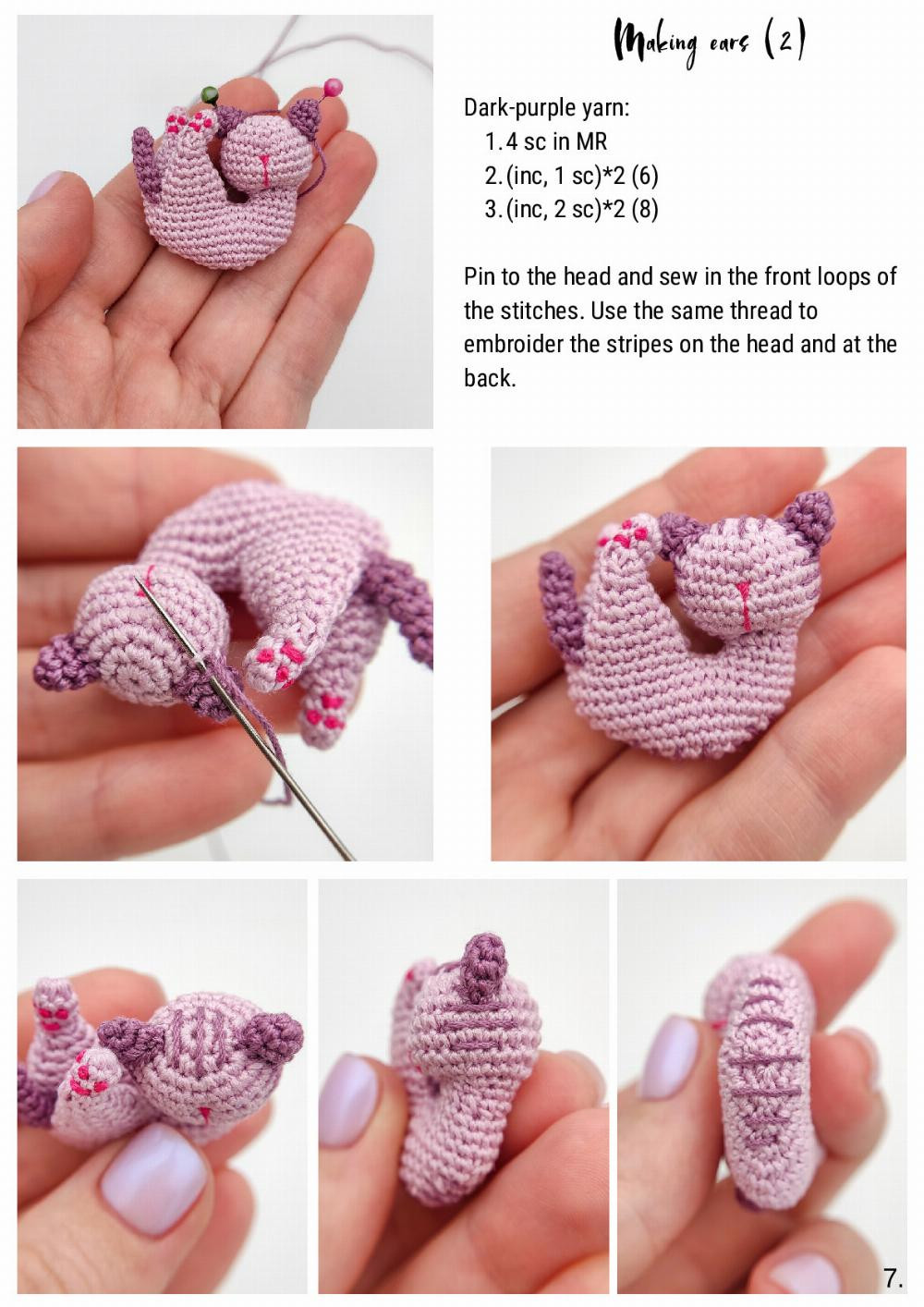 “Naughty kitten” brooch crochet pattern