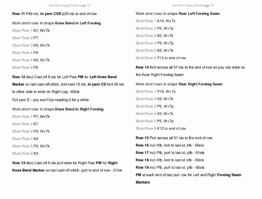 new born puppy pattern