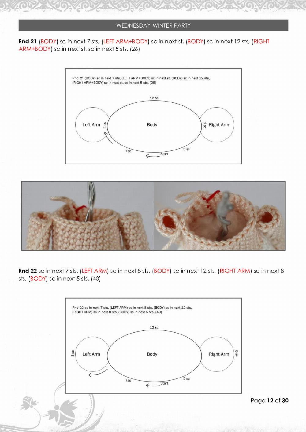 odd dolli WEDNESDAY-WINTER PARTY crochet pattern