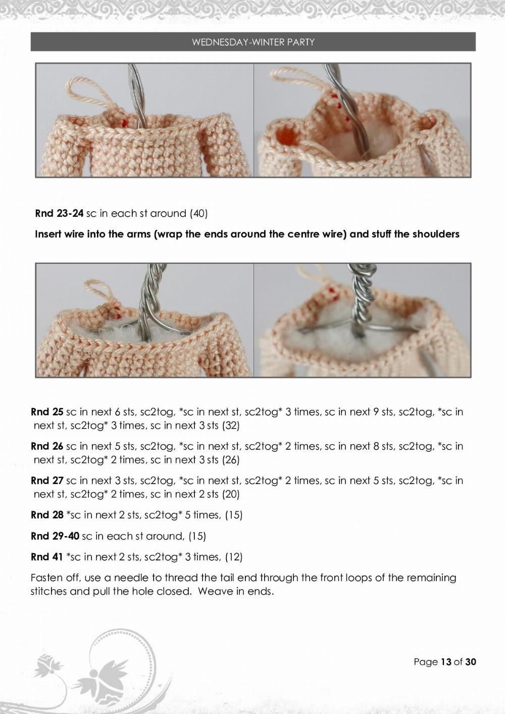 odd dolli WEDNESDAY-WINTER PARTY crochet pattern