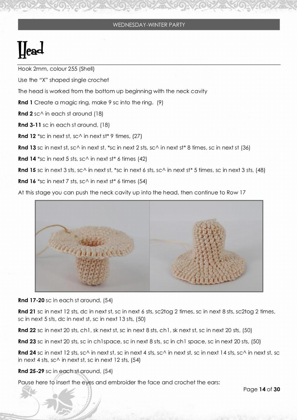 odd dolli WEDNESDAY-WINTER PARTY crochet pattern