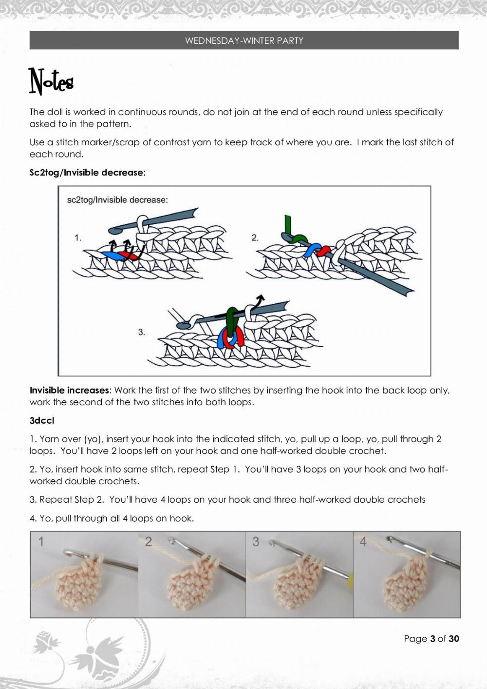 odd dolli WEDNESDAY-WINTER PARTY crochet pattern