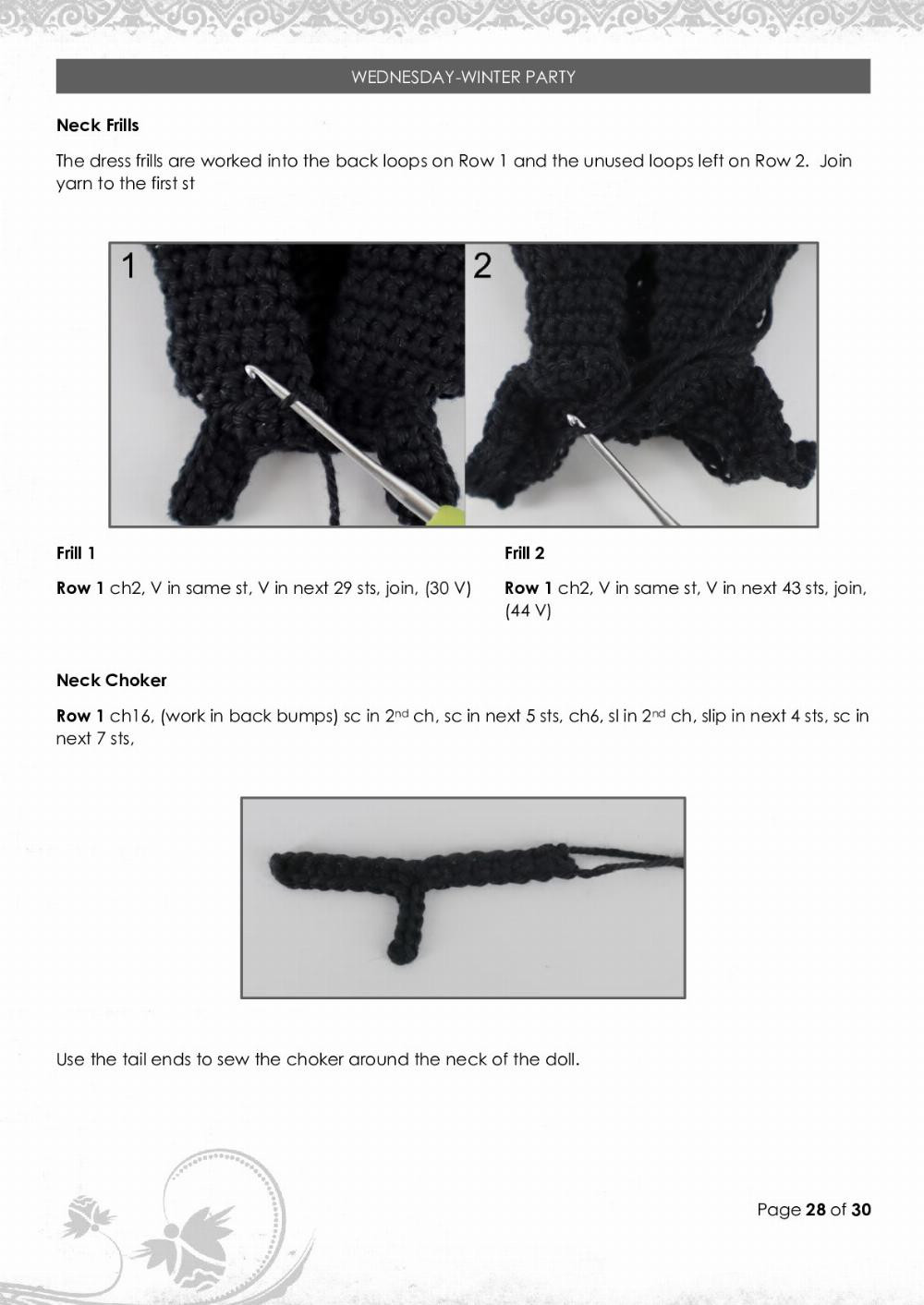 odd dolli WEDNESDAY-WINTER PARTY crochet pattern