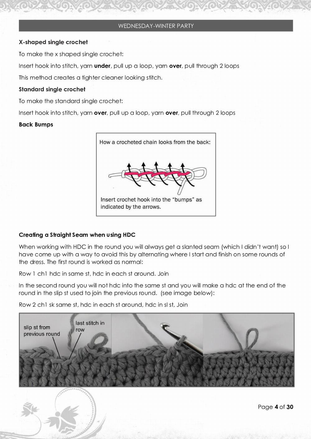 odd dolli WEDNESDAY-WINTER PARTY crochet pattern