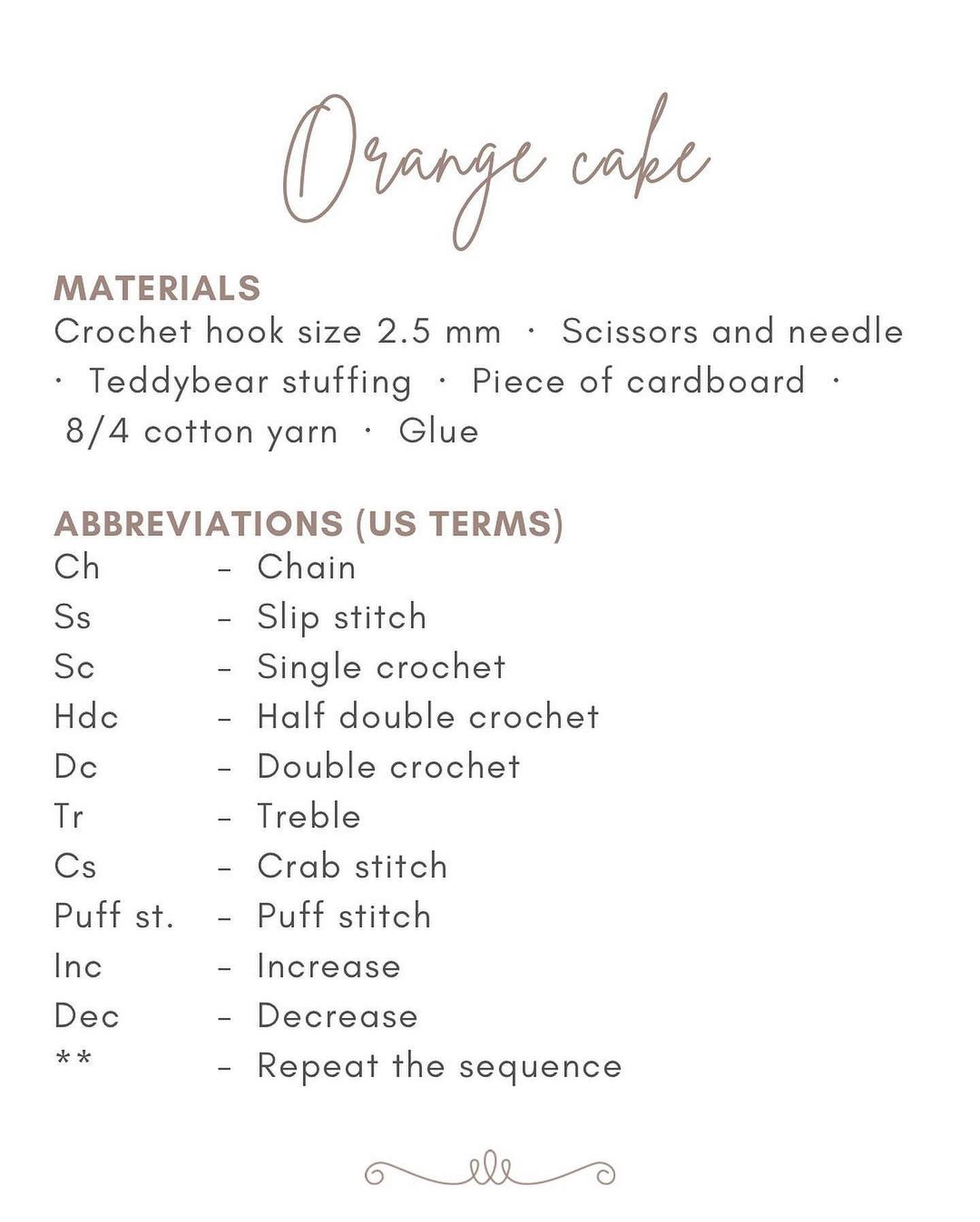 orange cake free crochet pattern