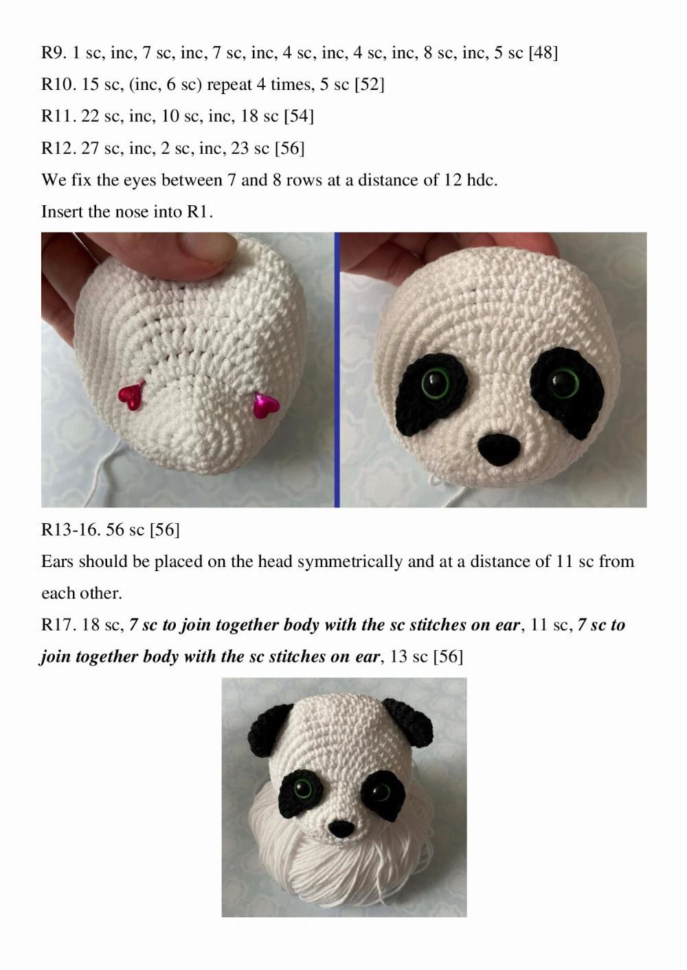 Panda Amigurumi. Crochet pattern