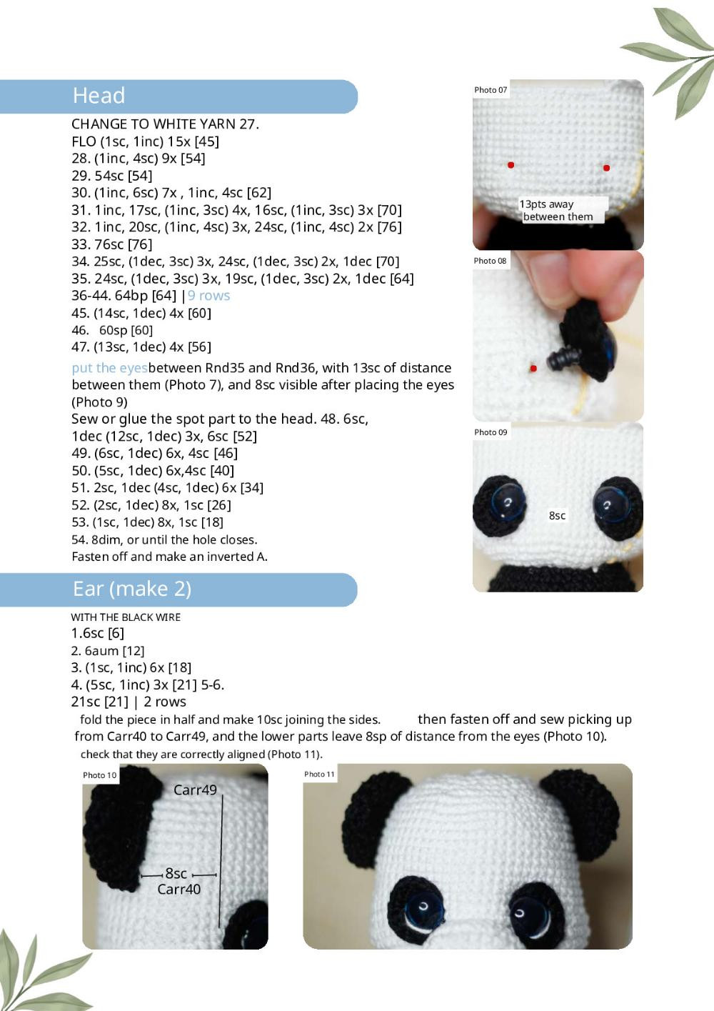 Panda Baby crochet pattern