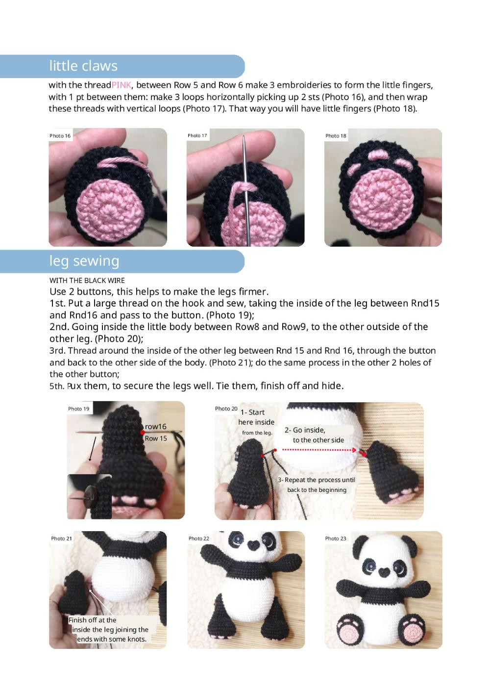 Panda Baby crochet pattern