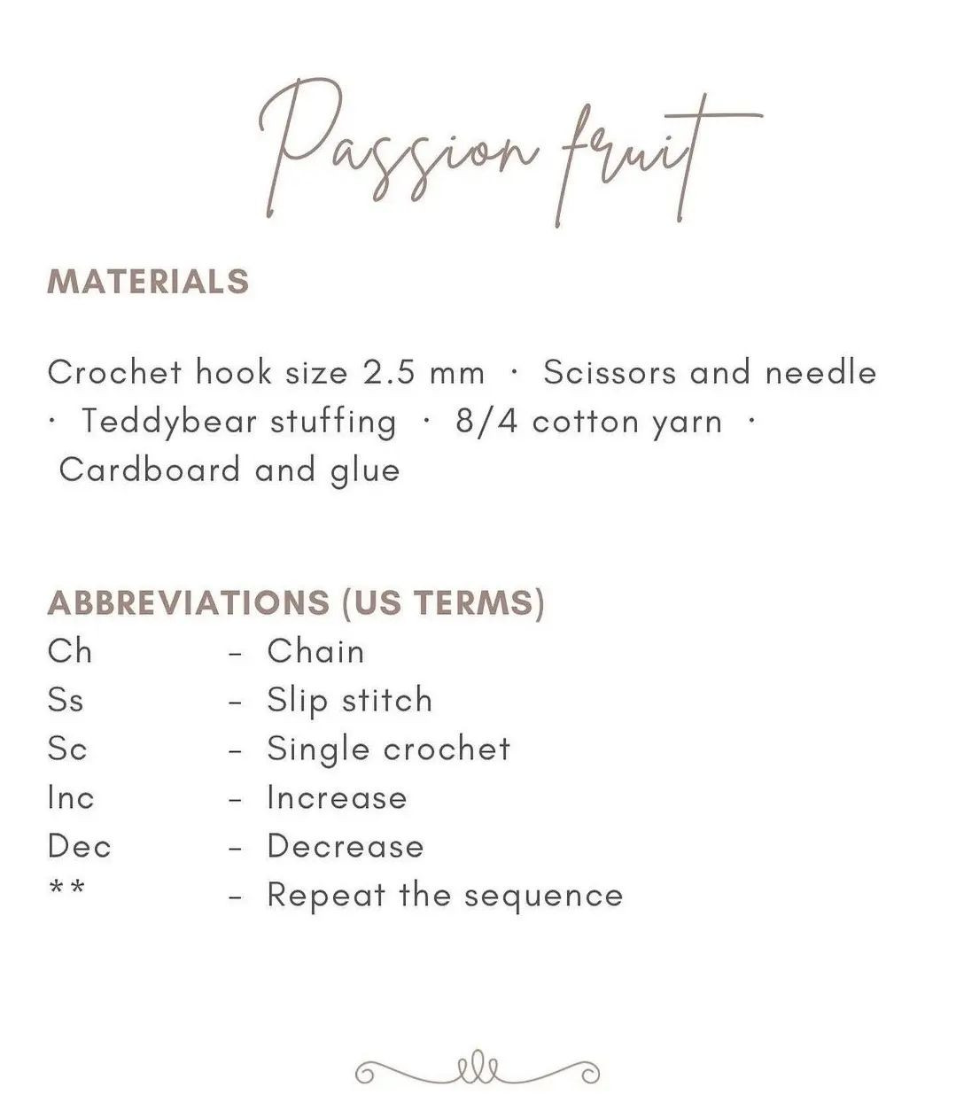 pasion fruit crochet pattern