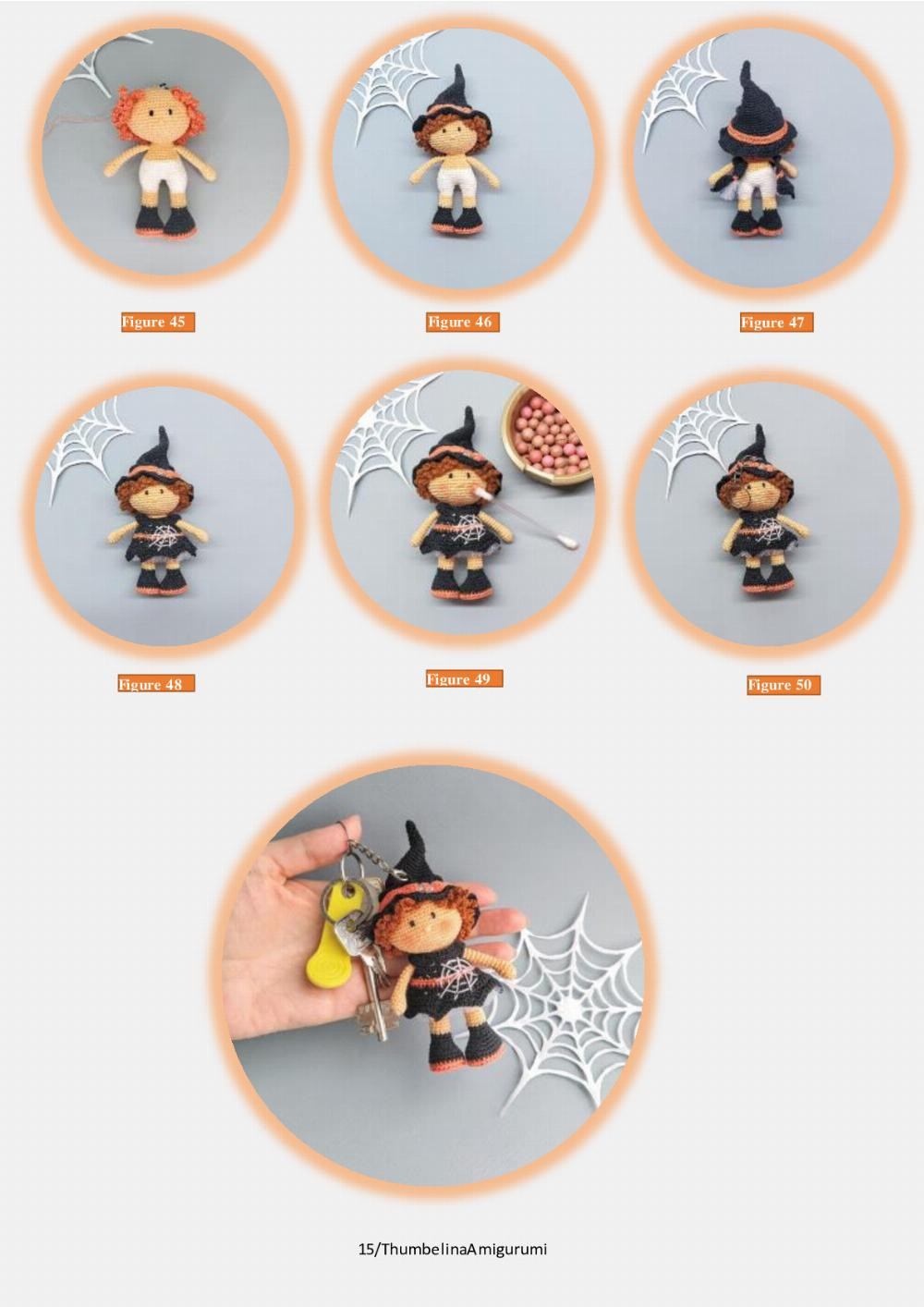 pattern mini doll keychain 3.5 inch's / 9cm witch