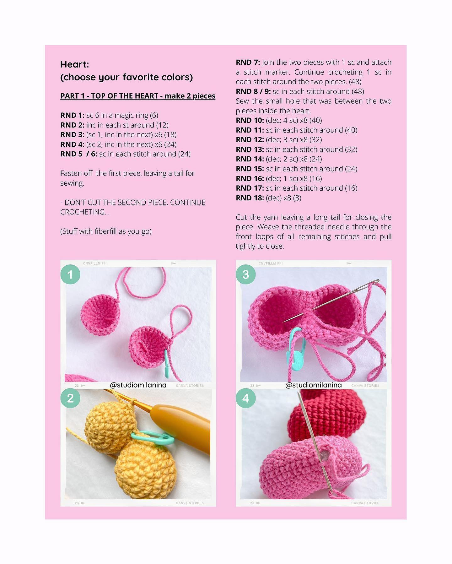 perfect heart free crochet pattern