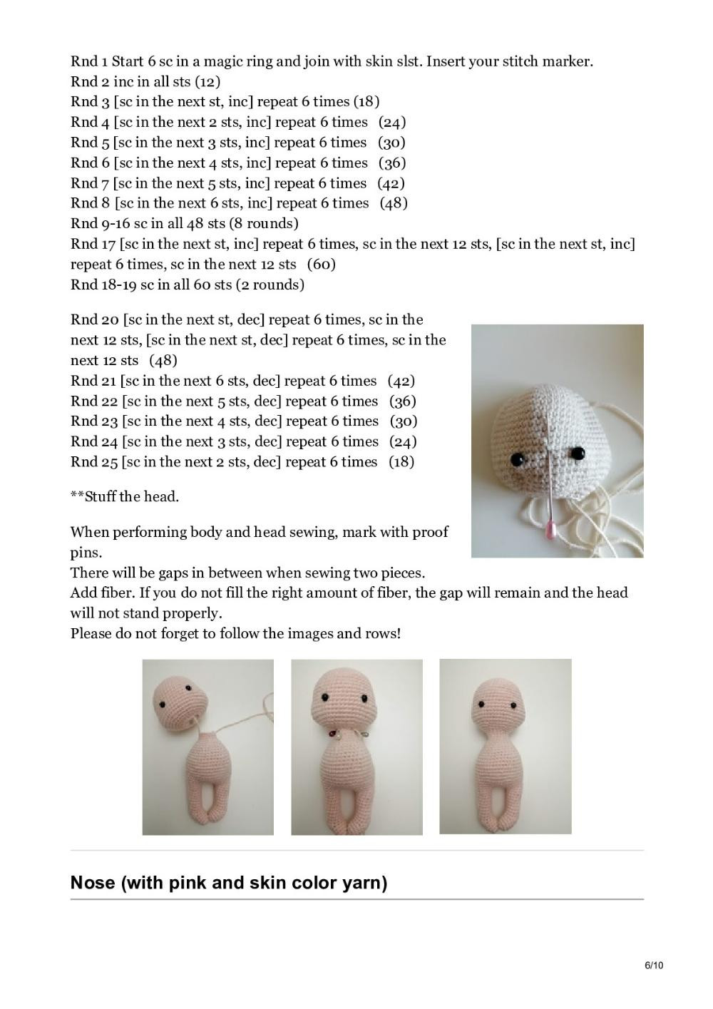 Piggy Pixie doll amigurumi free crochet pattern