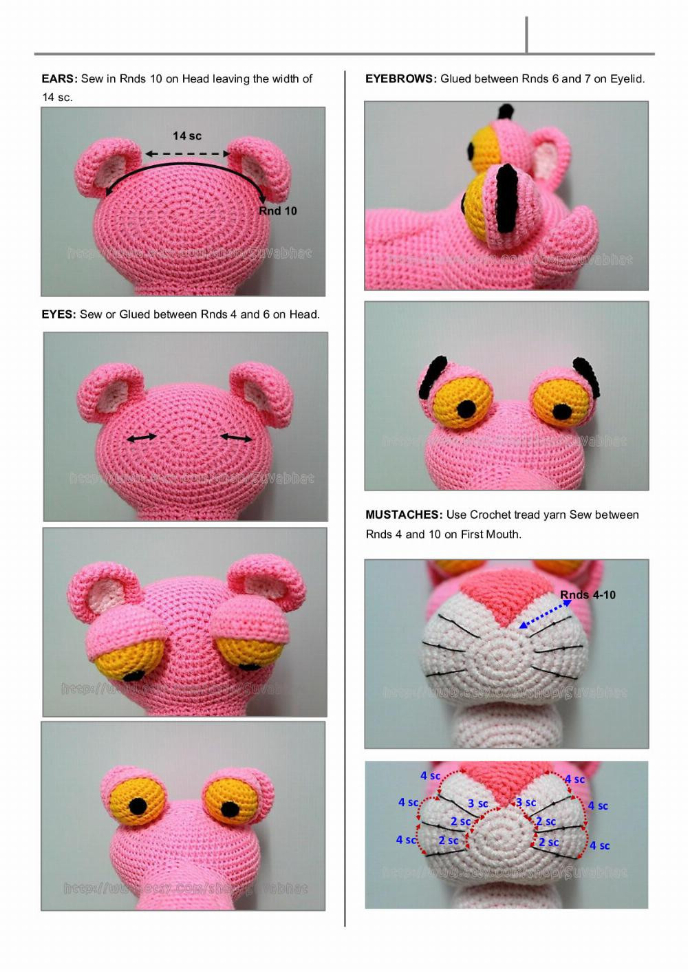 pink panther crochet pattern