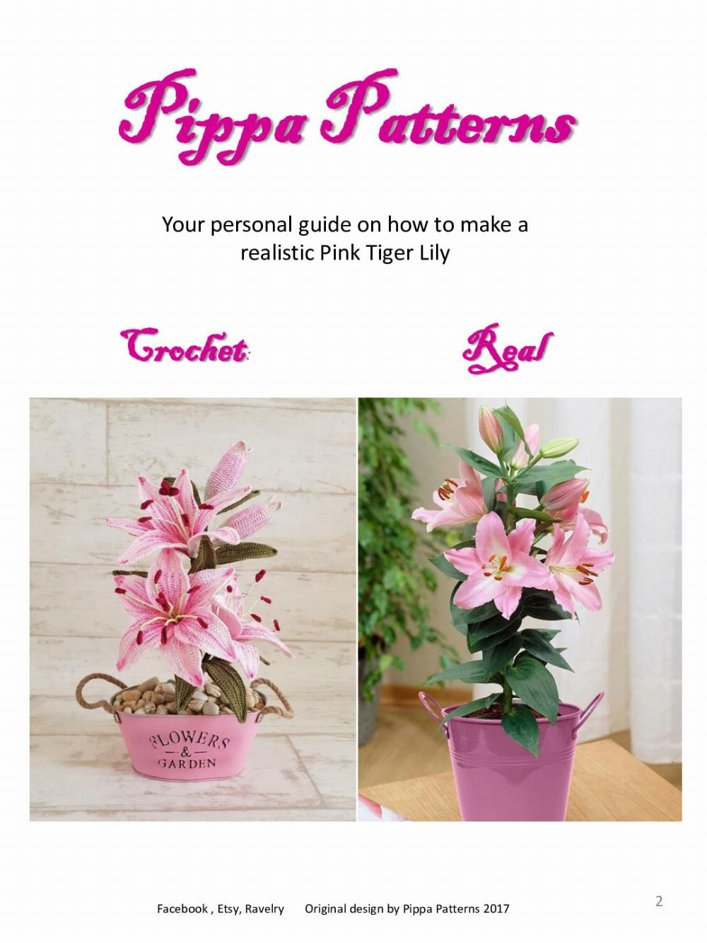 Pink Tiger Lily Pattern and instructions