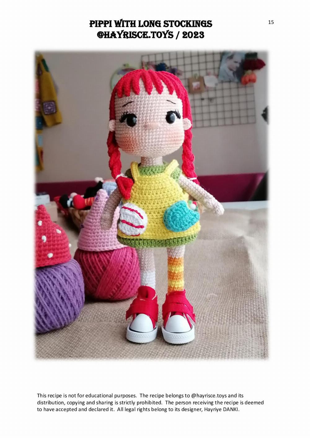 PIPPI WITH LONG STOCKINGS crochet pattern