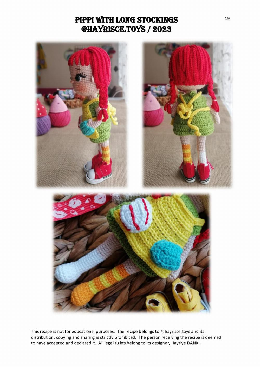 PIPPI WITH LONG STOCKINGS crochet pattern