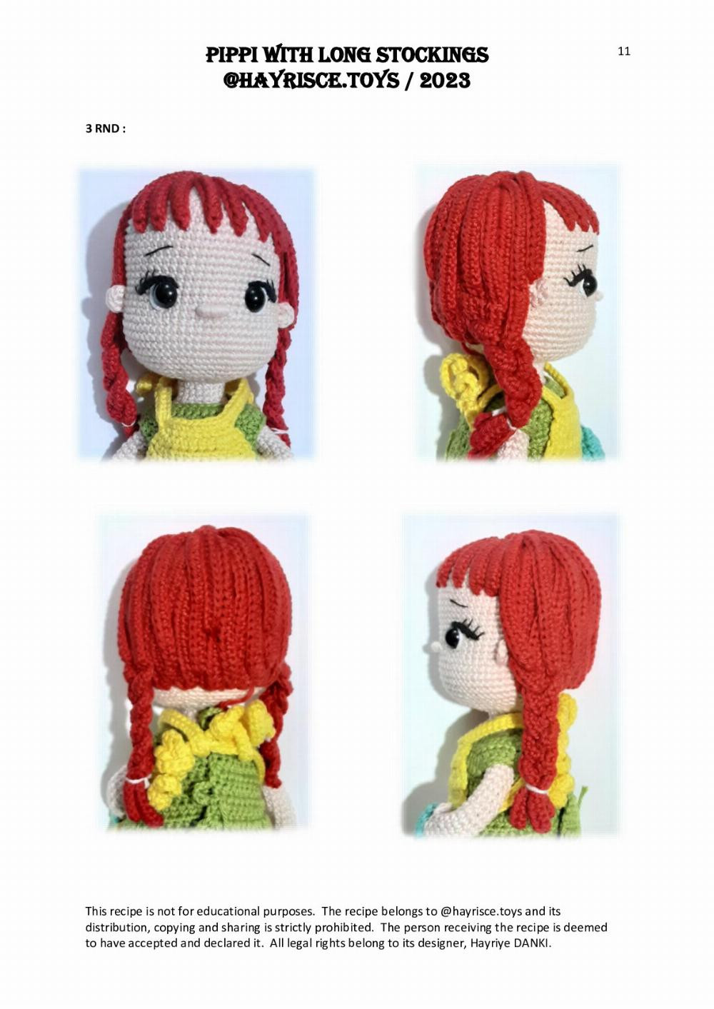 PIPPI WITH LONG STOCKINGS crochet pattern