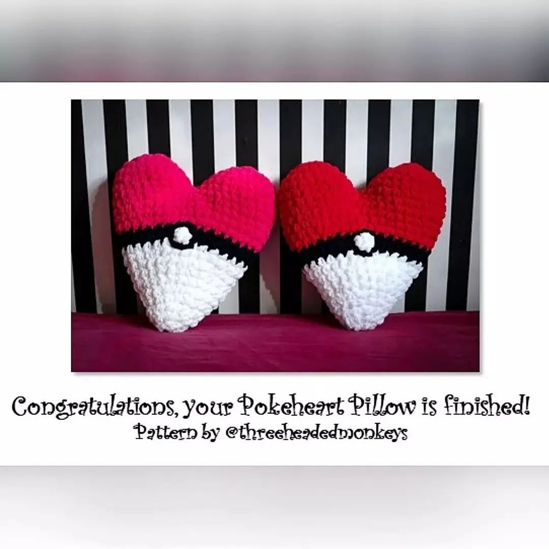 pokeheart pillow free crochet pattern