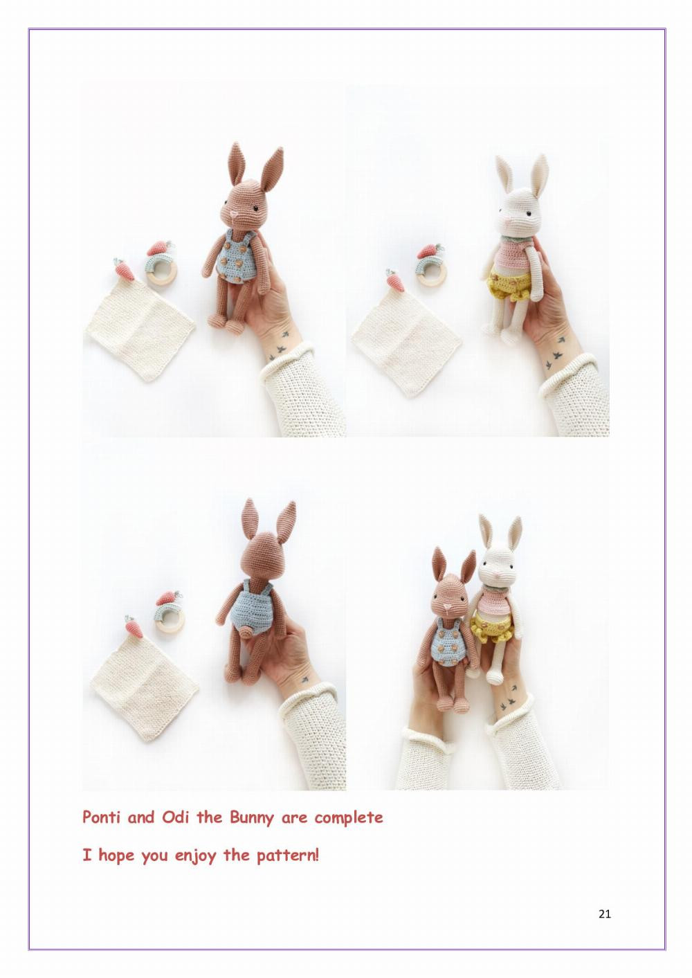 Ponti and Odi the Bunnies Amigurumi pattern