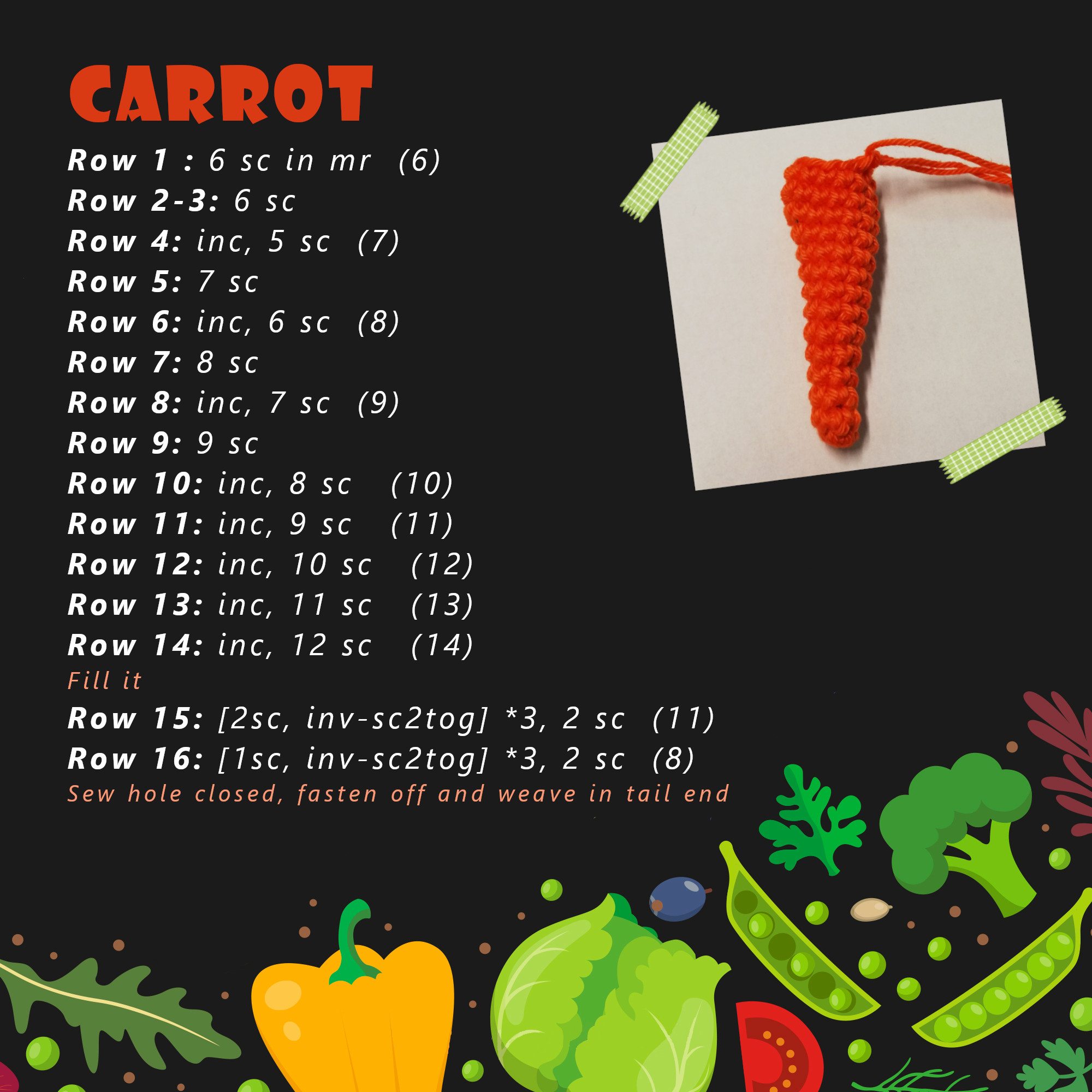 poppy crochet design free pattern carrot