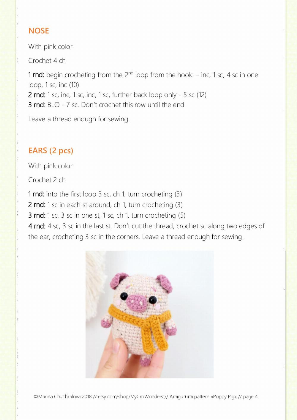 poppy pig FREE Amigurumi Pattern